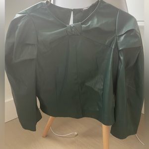 Zara never worn faux leather shell top